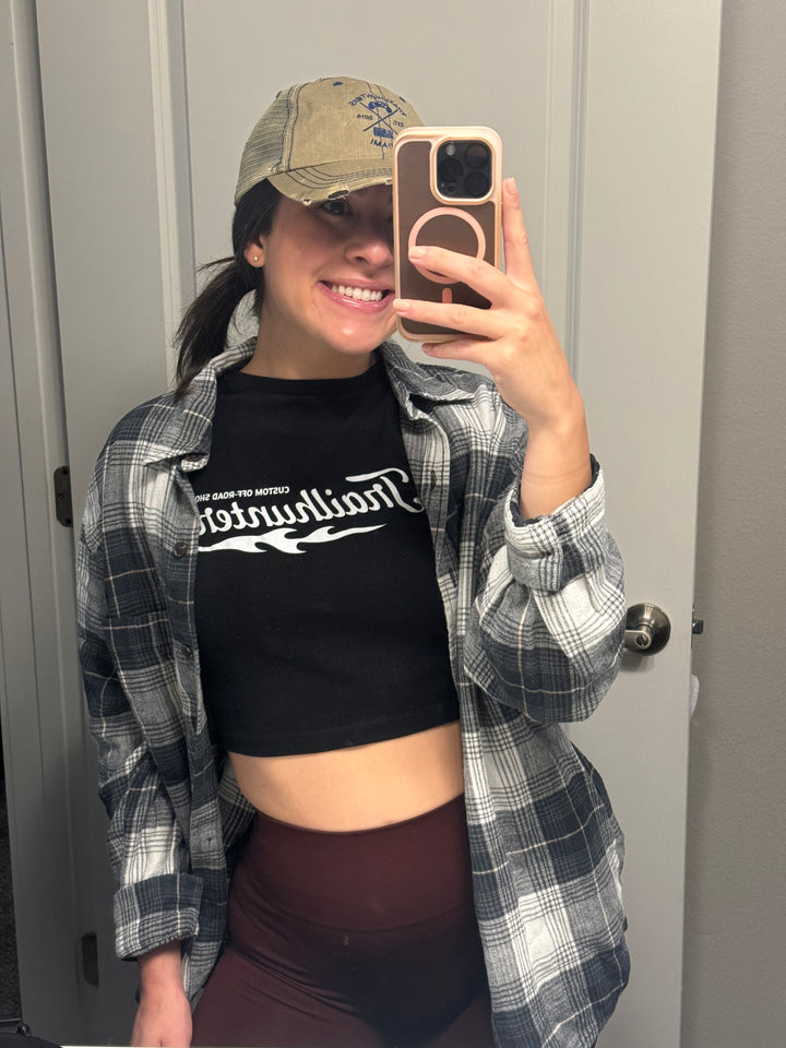 Trailhunnies Flamin' Crop Tee (Black)